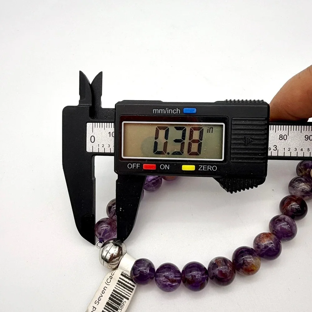 D'Joy‎ 925 Silver Sacred Seven Cacoxenite Amethyst Beaded Necklace 20